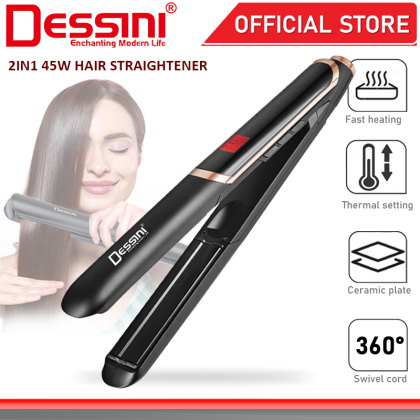 DESSINI ITALY IN Titanium Ceramic Anion Hair Straightener Flat Iron  Twist Curler Styling Pelurus Pengeriting Rambut