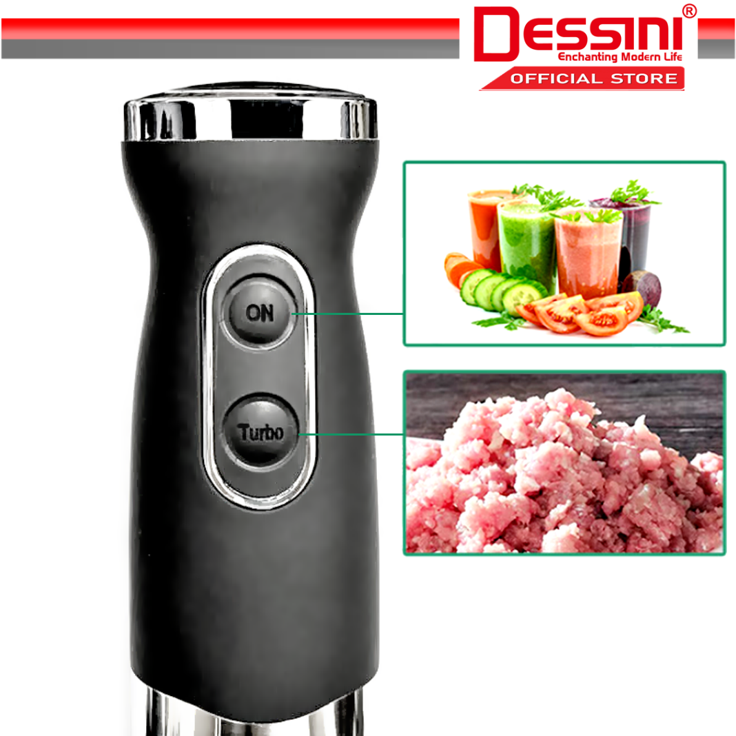 DESSINI ITALY Hand Blender Chopper Mixer Grinder Juicer Food Processor Stainless Steel Knife