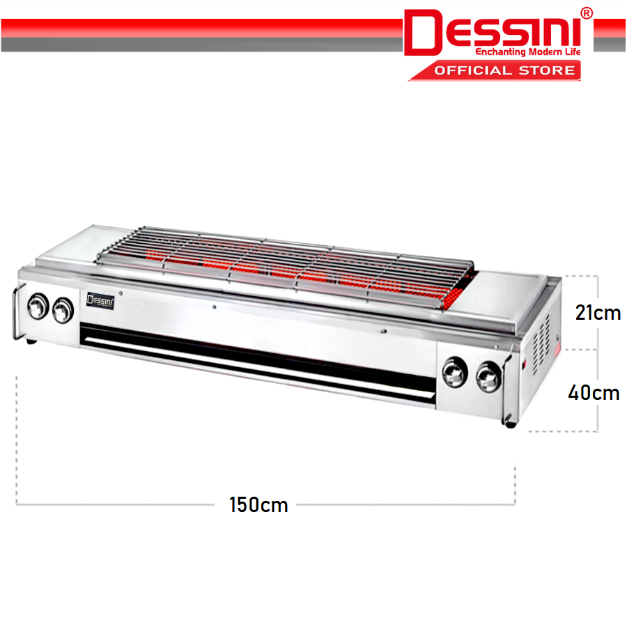 DESSINI ITALY CE Approval 2800Pa Gas BBQ Grill Stove Non Stick