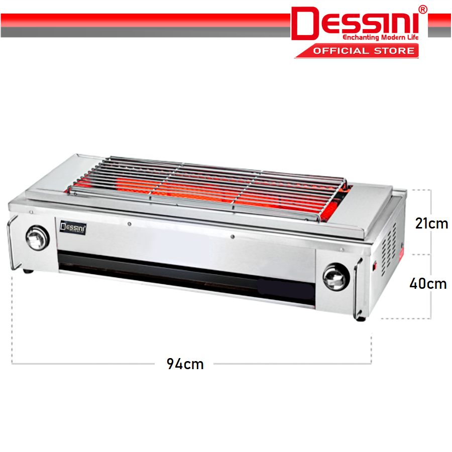 DESSINI ITALY CE Approval 2800Pa Gas BBQ Grill Stove Non Stick