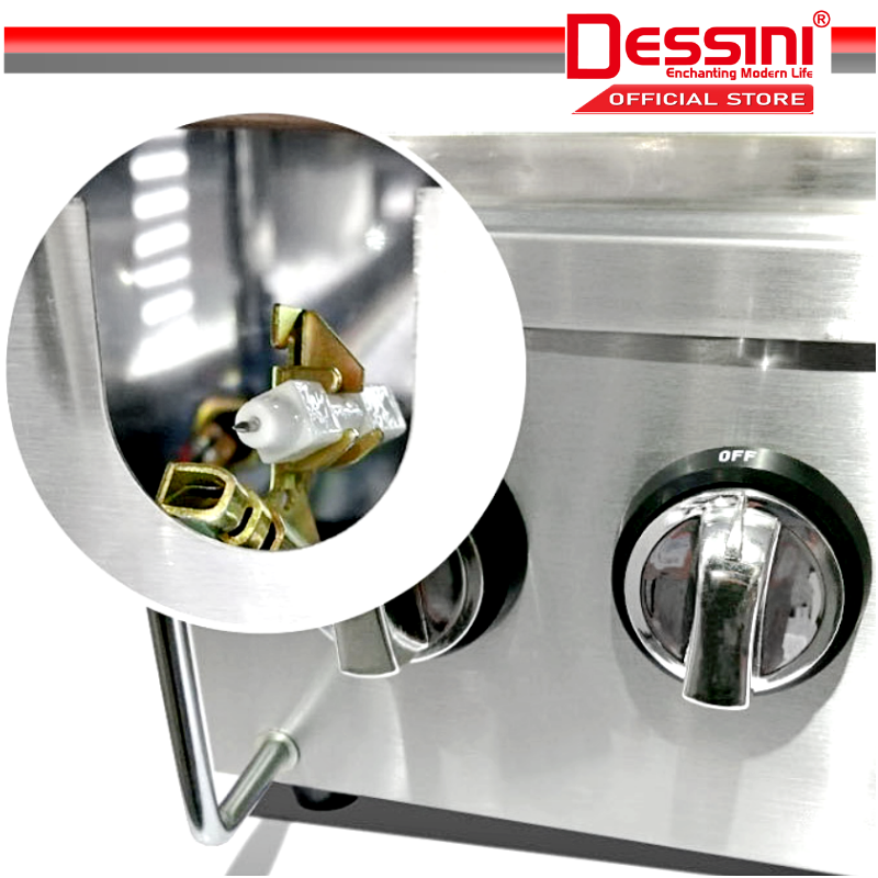 DESSINI ITALY CE Approval 2800Pa Gas BBQ Grill Stove Non Stick