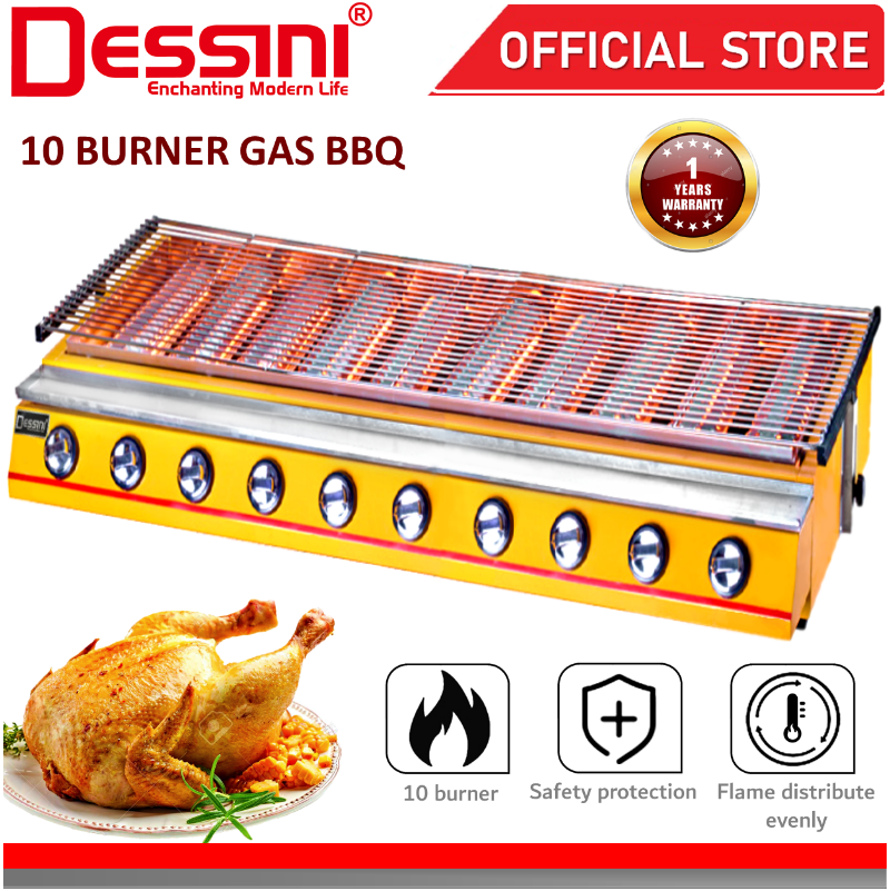 DESSINI ITALY CE Approval Stainless Steel Gas BBQ Grill Stove 2800Pa