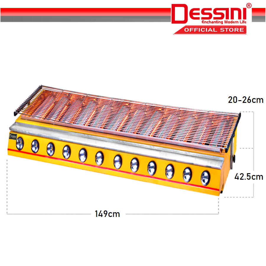 DESSINI ITALY CE Approval Stainless Steel Gas BBQ Grill Stove 2800Pa