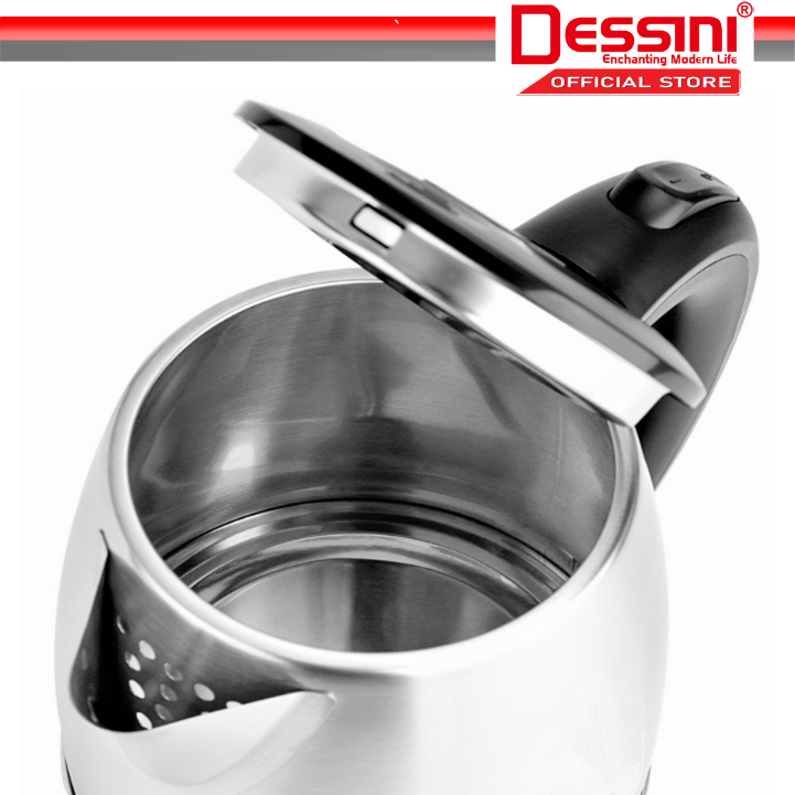 DESSINI ITALY Stainless Steel Electric Kettle Automatic Cut Off Boiler