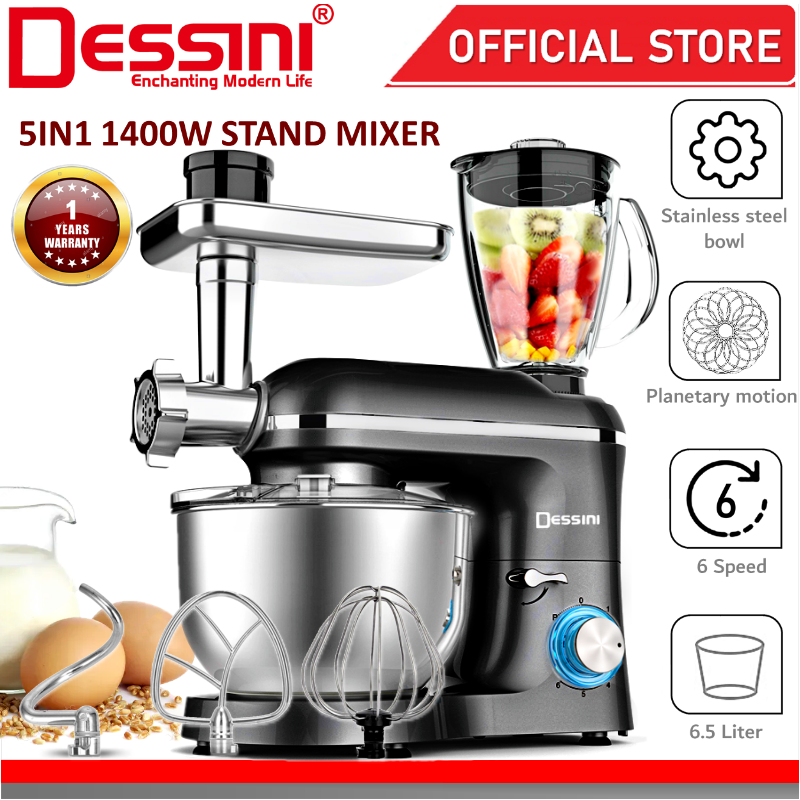 DESSINI ITALY 5 IN 1 Electric Stand Mixer Dough Egg Beater Blender