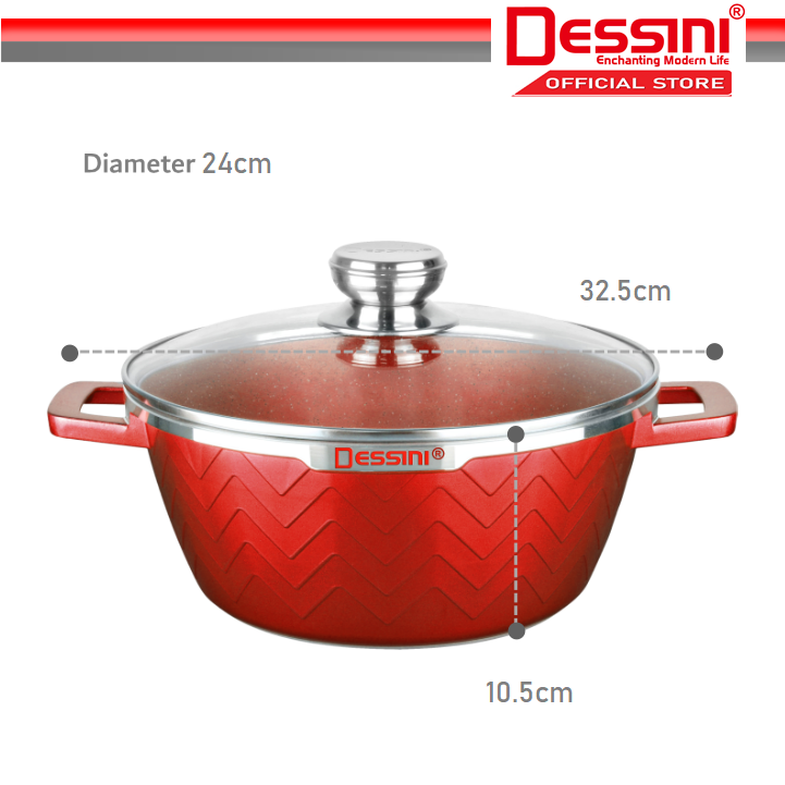 DESSINI ITALY Wave Series Granite Die Cast Aluminium Non Stick