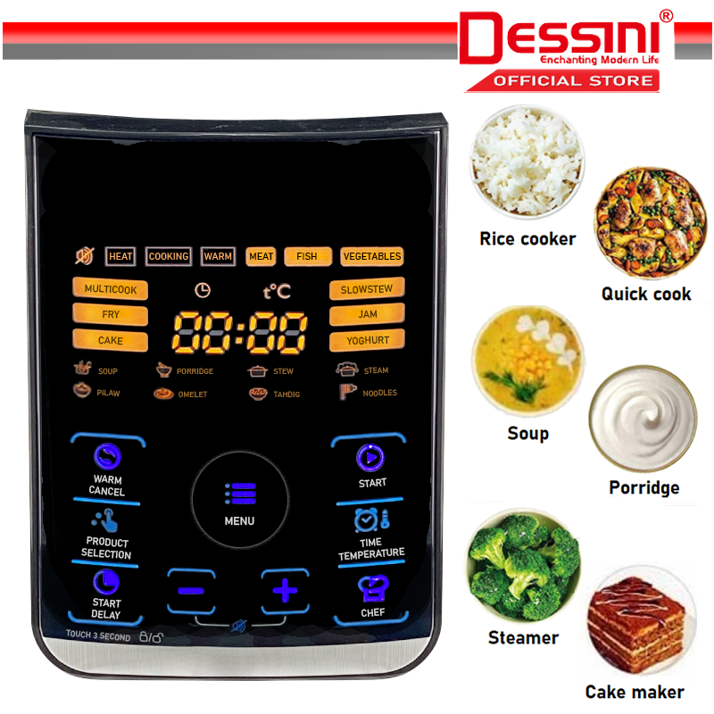 DESSINI ITALY 14 IN 1 Electric Digital Pressure Cooker Nonstick