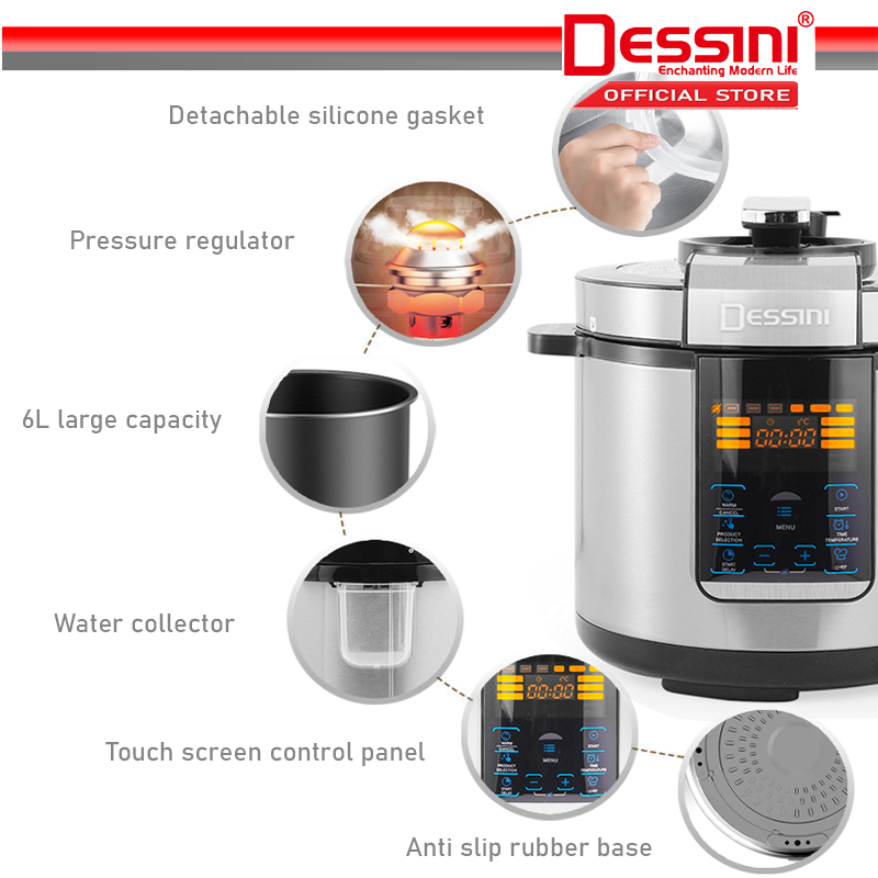 DESSINI ITALY 14 IN 1 Electric Digital Pressure Cooker Nonstick