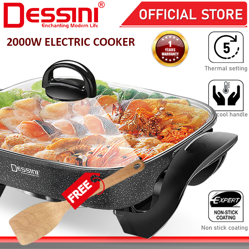 DESSINI ITALY Electric Cooker Steamboat Hot Pot Casserole Non Stick