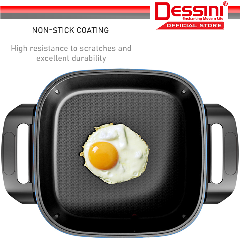 DESSINI ITALY Electric Cooker Steamboat Hot Pot Casserole Non Stick Frying Wok Pan Rice Cooker