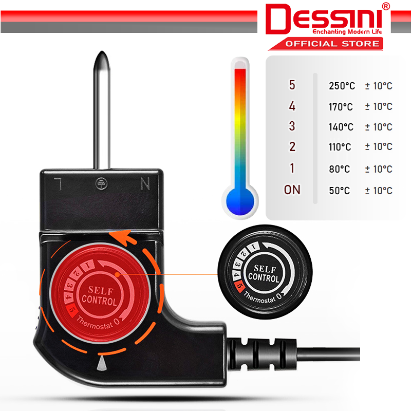 DESSINI ITALY Electric BBQ Grill Steak Frying Pan Teppanyaki Barbecue