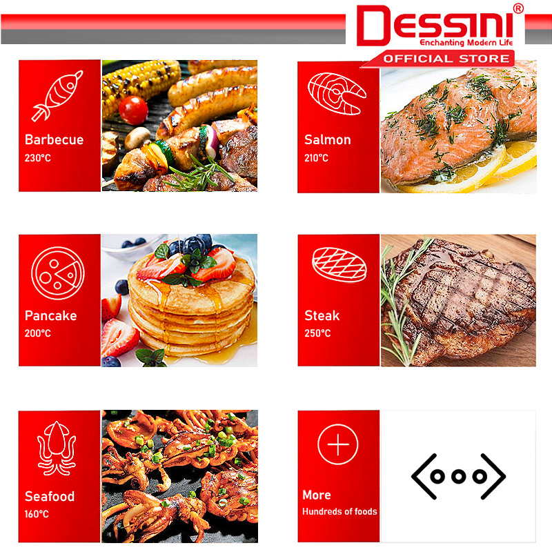 DESSINI ITALY Electric BBQ Grill Steak Frying Pan Teppanyaki Barbecue