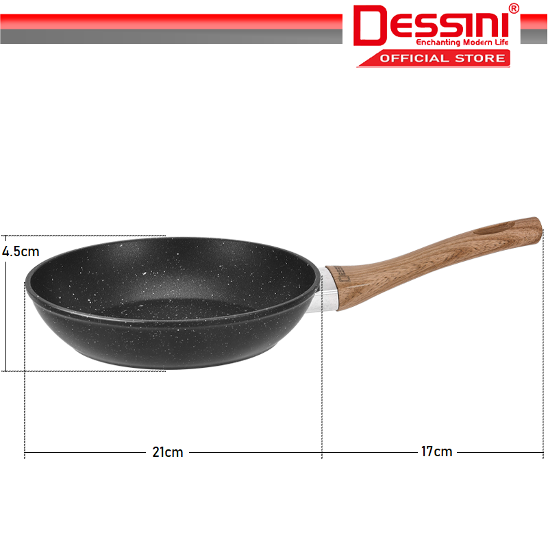 DESSINI ITALY Natural Stone 20CM Frying Pan Die Cast Aluminium