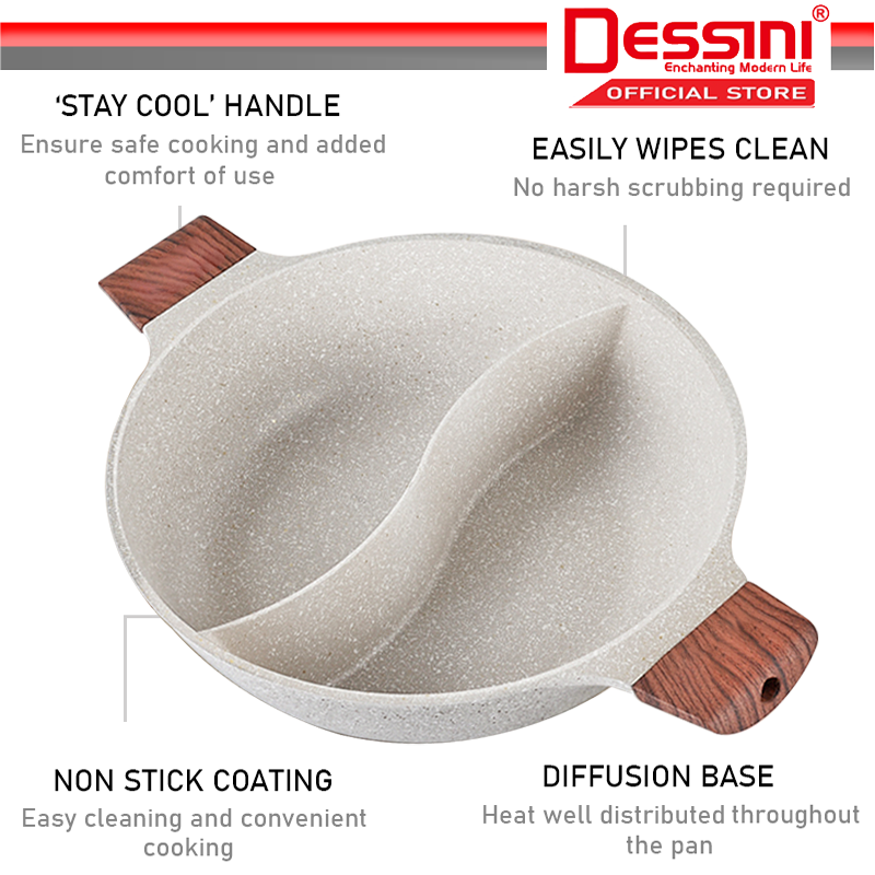 DESSINI ITALY 30CM Euro Maifan Stone Casserole Induction Double Flavor