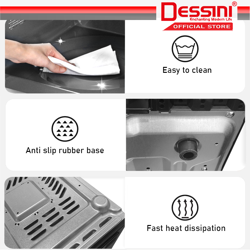 DESSINI ITALY 25L Countertop Microwave Oven 5 Power Level Timer Defrost