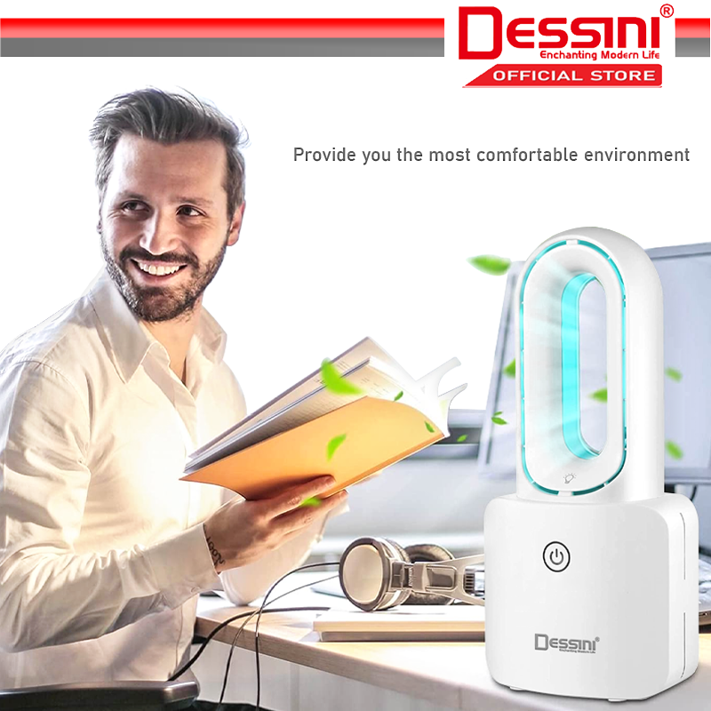 DESSINI ITALY Touch Control 4 Speed Bladeless Desk Stand Fan