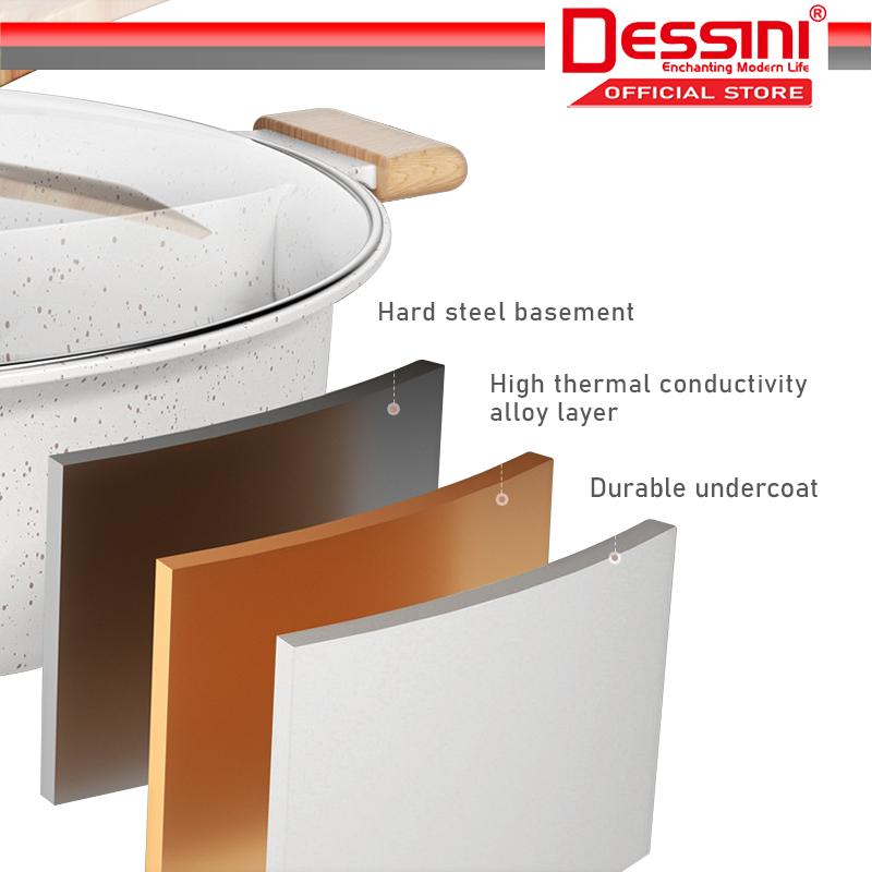 DESSINI ITALY Electric Cooker Hot Pot Steamboat Casserole Non Stick