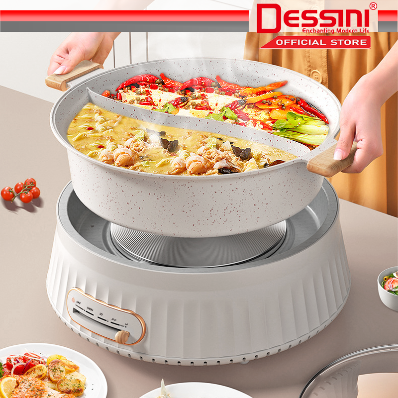 DESSINI ITALY Electric Cooker Hot Pot Steamboat Casserole Non Stick
