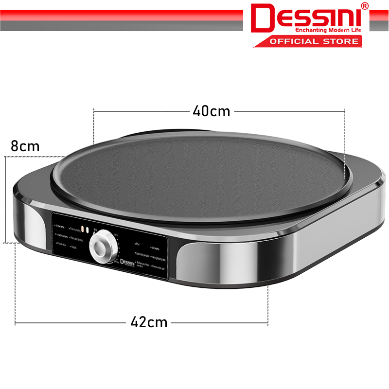 DESSINI ITALY 40CM Electric BBQ Grill Steak Crepe Pancake Pizza Maker