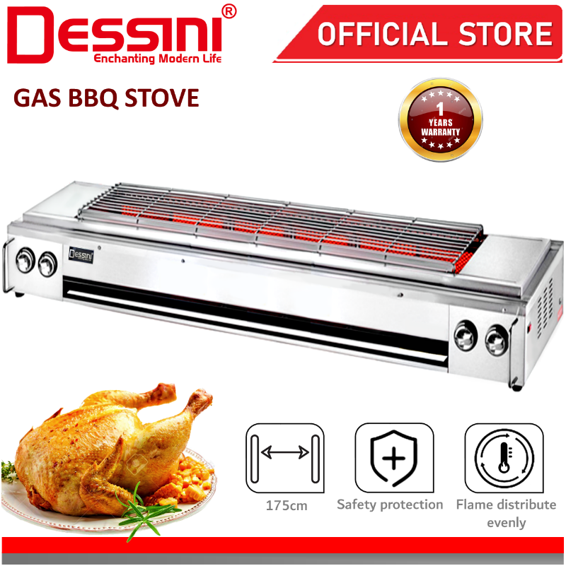 DESSINI ITALY CE Approval 2800Pa Gas BBQ Grill Stove Non Stick