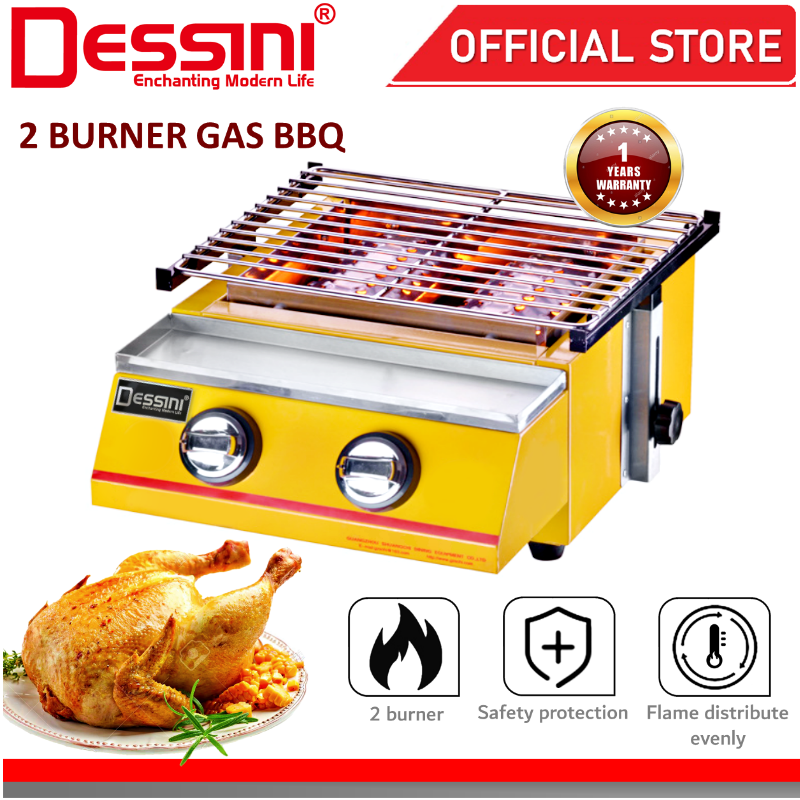 DESSINI ITALY CE Approval Stainless Steel Gas BBQ Grill Stove 2800Pa