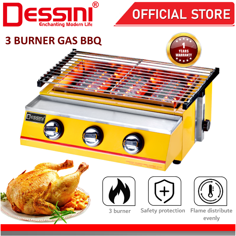 DESSINI ITALY CE Approval Stainless Steel Gas BBQ Grill Stove 2800Pa