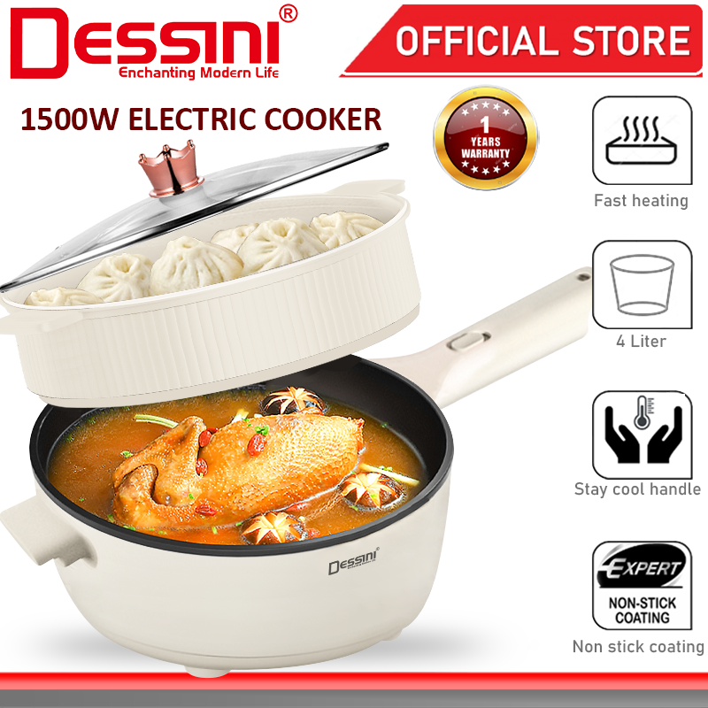 DESSINI ITALY Electric Cooker Steamboat Hot Pot Non Stick Frying Wok
